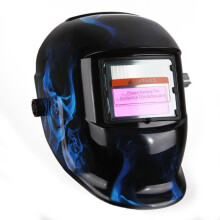 Casco per saldatura a oscuramento variabile Blue Skull con filtro LCD a oscuramento automatico per saldatrice ARC TIG MIG