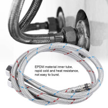 Confezione da 2 tubi flessibili per acqua calda e fredda da 60 cm, connettore per rubinetto in acciaio inossidabile (EU G3-8)