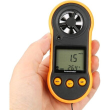 Anemómetro, anemómetro digital LCD, medidor de velocidad del viento de mano, indicador de velocidad del viento, para