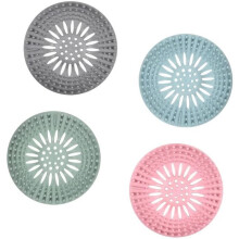 Conjunto de 4 filtros de cabelo de silicone reutilizáveis e duráveis em cores sortidas.