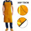 Cowhide leather welding apron - NEÜFU - 100x70cm - Yellow - Three stitching 1