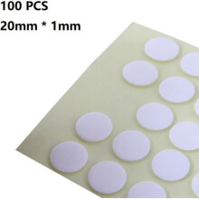 100 cuscinetti adesivi trasparenti rotondi biadesivi da 20 mm di spessore, 1 mm
