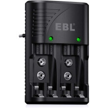 Universele AA-AAA-9V-batterijlader, 6802 snellader voor AA-AAA Ni-MH- of 9V-oplaadbare batterijen met LED-indicator
