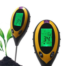GEEL - 4-in-1 digitale bodemthermometer, pH- en vochtmeter, bodemtemperatuur- en lichtmonitor