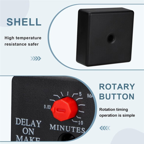 1Pcs Delay  Make Timer, QD-068, 0.03 to 10 Min, Adjustable Delay, 19-288 VAC or 2