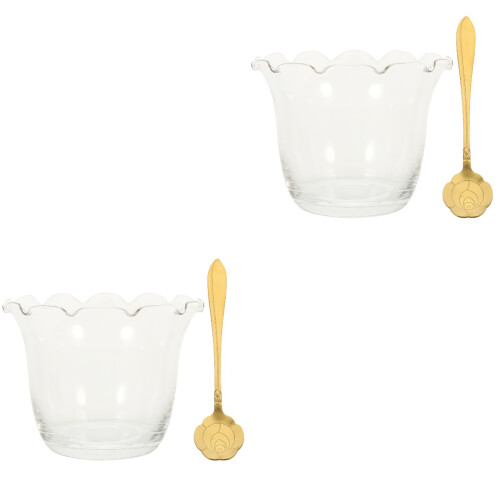 2Ensembles Bols En Verre Transparent Pour 2