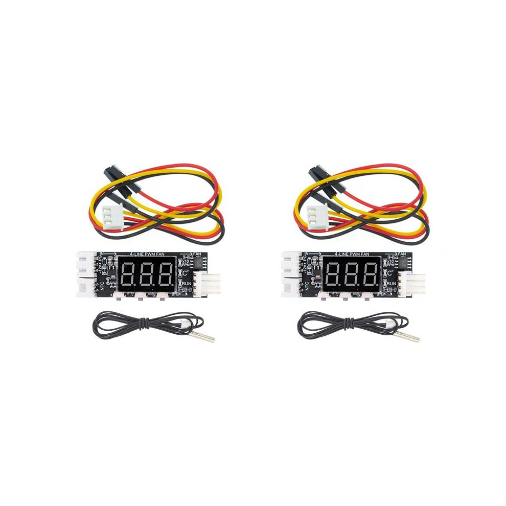 2X 12V Pwm 4-Wire Fan Temperature Control Speed Controller Chassis Noise Reduction Module Support Fan Speed Control 6133495349706