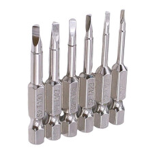 6 pontas de chave de fenda com cabeça triangular magnética de 1/4" em aço S2