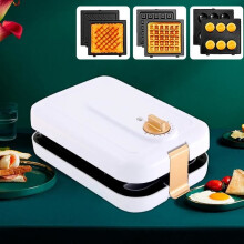 JOULLI Gofrera multifunción 3 en 1, Croque Monsieur, Sandwichera, Grill y Gofrera, Antiadherente, Alta Potencia 600W