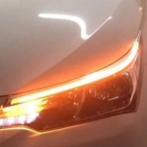 LED DRL Headlight Eyebrow Daytime Running Light Flowing Dynamic Yellow for   2014-2018 2