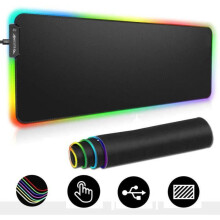CROSS ZEBRA Valaistu pelihiirimatto RGB LED-taustavalolla - Suurikokoinen hiirimatto