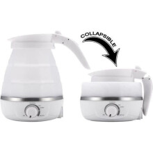 GOHYO Πτυσσόμενος Ηλεκτρικός Βραστήρας 0,6L για Ταξίδια και Κάμπινγκ - 850W - Λευκό