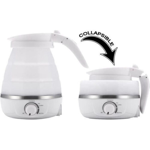 GOHYO Πτυσσόμενος Ηλεκτρικός Βραστήρας 0,6L για Ταξίδια και Κάμπινγκ - 850W - Λευκό