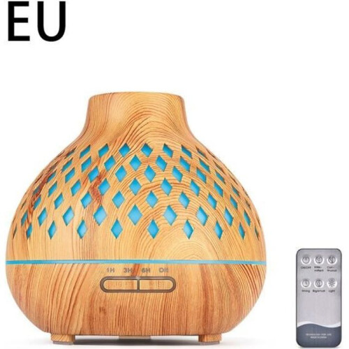 Διαχύτης Αρώματος Υπερήχων LED Ξύλου και USB, 400 ml