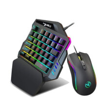 Gamingtoetsenbord en -muiscombinatie, PS4-toetsenbord en -muis, mini-gamingtoetsenbord met 35 toetsen en RGB-ledverlichting voor gaming