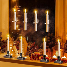 12 Sets Window Candles with Sensor Dusk to Dawn Christmas Lights with Suction Cups Battery Operated LED Candlesticks