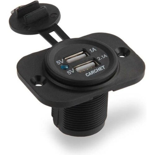 Adattatore per accendisigari da auto da 12 V con 2 porte USB