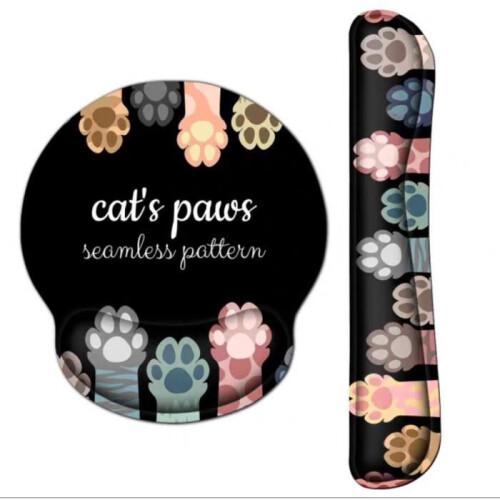 Mouse Pad with Wrist Support - Memory Foam Mouse Pad for Computer Keyboard and