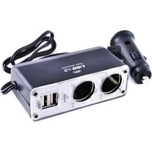 Dubbele sigarettenaanstekeraansluiting / 2 stopcontacten en 2 USB-poorten