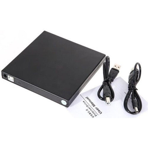 Gravador externo USB 2.0 de DVD-R e CD-RW compatível com Windows 2000/XP/Vista/Windows 7 - Preto