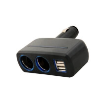 Tera autolader - Dubbele USB 3.1A - 90 ontwerp - Met LED-verlichting - Universeel