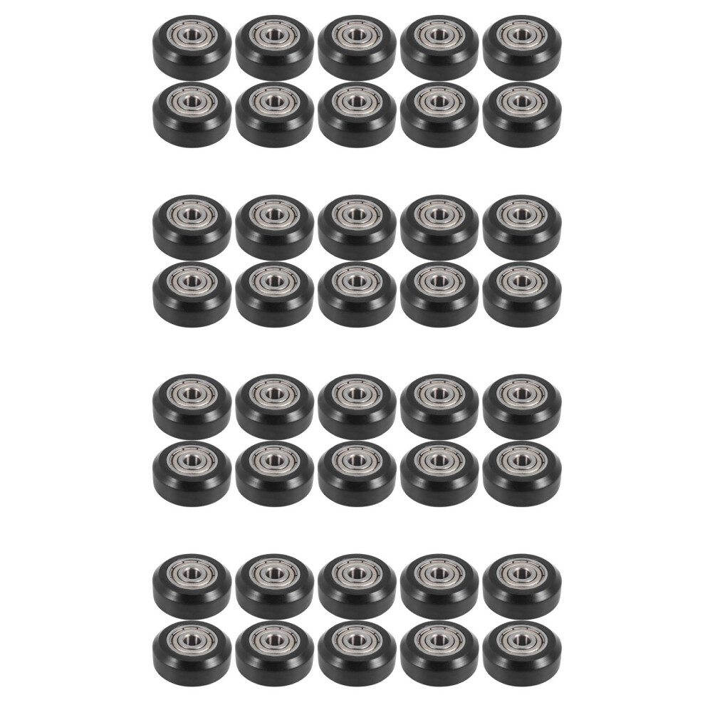 40Pcs Plastic Pulley Wheel With Bearing Idler Pulley Gear For 3D Printer Black 4711371818410