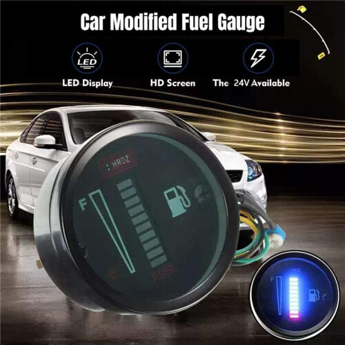 6X 24V 2 Polegadas 52mm Universal Carro Motocicleta Medidor de Nível de Combustível Medidor de Luz LED Display Medidor de Tanque de Combustível 2