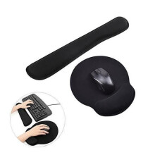 Ergonominen geelihiirimatto, pelinäppäimistön rannetuki, liukumaton kumipohja, musta