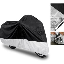 Waterdichte beschermhoes voor motorfiets en scooter, 220 x 95 x 110 cm, maat L, zwart
