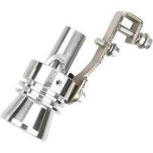 Universele turbofluit-brulsimulator van aluminiumlegering voor extra grote uitlaatpijpen, zilverkleurig.