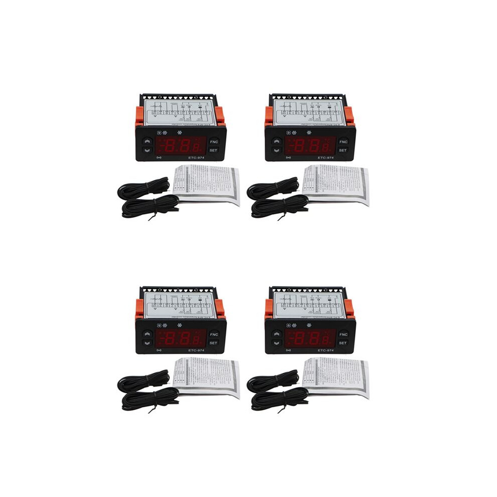 4X Etc-974 Digital Temperature Controller Microcomputer Thermostats Thermostat Refrigeration Alarm 220V Ntc Sensor 6033600689737