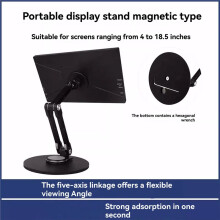 Support D'Affichage Portable pour Écrans de 4 à 18,5 Pouces, en Alliage D'Aluminium, Conception Magnétique, Rotation Multi-Axes Réglable