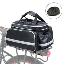 Alforje traseiro para bicicleta - 3 em 1, 10-27 L - Impermeável com capa de chuva - Removível