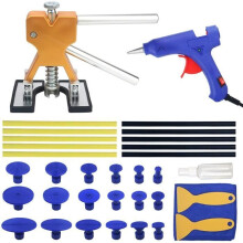 Kit di riparazione ammaccature senza vernice - Strumento per carrozzeria - 34 pezzi - Pistola per colla - Oro
