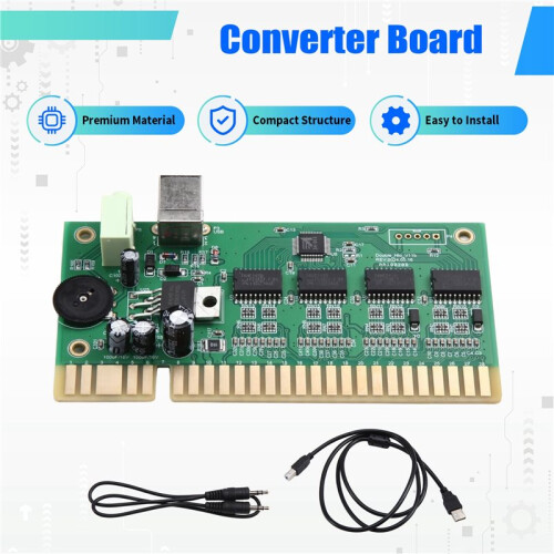 Nova Placa Conversora MAME para PC com Jamma e Cabo de Áudio USB para Máquinas de Arcade de 28 Pinos 1