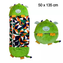 PIMPIMSKY Cute Happy Nappers 2 em 1 Saco de Dormir e Travesseiro para Crianças 135 x 50 cm Edredom Adequado para Todas as Estações Verde