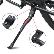 GOTOSEEU Mountainbike zijstandaard - in hoogte verstelbaar - aluminiumlegering - zwart