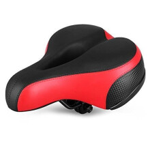 Fietszadel - GOBRO - Ultracomfortabel - Zwart rood - Ergonomisch - Reflecterend