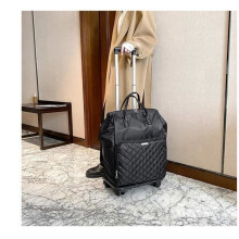 Mochila de viaje Oxford con ruedas de gran capacidad para mujer, 22 pulgadas, color negro
