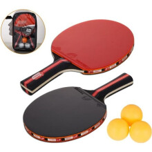 Raqueta de ping pong, juego de tenis de mesa, 2 raquetas de ping pong de álamo + 3 pelotas + 1 bolsa