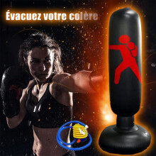Saco de boxeo inflable independiente para boxeo, fitness y karate. Incluye bomba de aire.