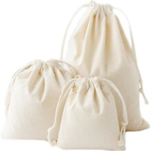 Conjunto de 3 sacolas de juta natural, bolsas de tecido, bolsas de algodão e linho, sacolas para presentes em 3 tamanhos diferentes.