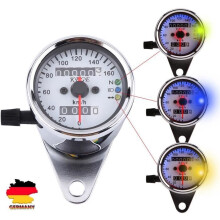 Universele motorfiets dubbele kilometerteller/snelheidsmeter 12V LED-signaal km/u-weergave zilver