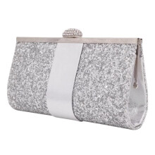 Τσάντα τύπου clutch bag με ασημένιες πούλιες για βράδυ, γάμο, τελετή, κοκτέιλ, γυναίκες
