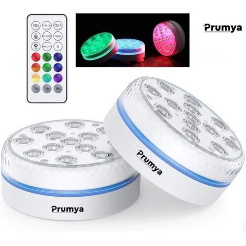 PRUMYA Υποβρύχια Φώτα LED - Ενυδρείο Πισίνας RGB - Τηλεχειριστήριο 16 Χρώματα - 7 cm