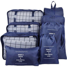 Bagage-organizer - BLAUW - Set van 8 tassen - Waterdicht - Met ritssluiting - Praktisch