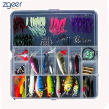Conjunto de iscas artificiais, anzóis e cabeçotes de jig (100 acessórios de pesca)
