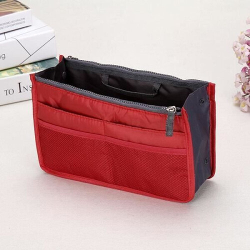 Make-uptasje - Dames - Rood - Nylon - Reistasje - Compacte organizer