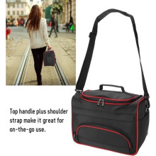 Bolsa de peluquería, neceser, bolso de mano portátil para salón, neceser de maquillaje, negro y rojo