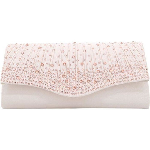 Pochette da sera in raso beige con strass - Bellevie365